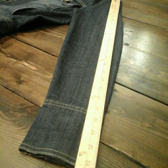 Small Bling Button Fitted Blue Jean Jacket - Picture 8 of 8